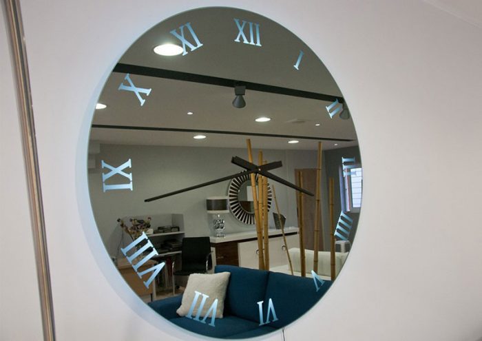 mirror with clock